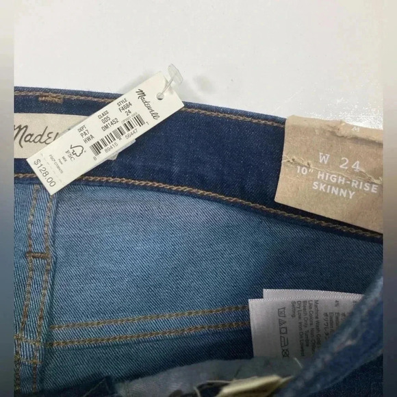 Madewell Jeans Skinny 10” High Rise Skinny Jeans Denim NWT Women’s Size 24 - Picture 5 of 13